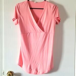 Maternity PinkBlush Pink V-neck T-shirt